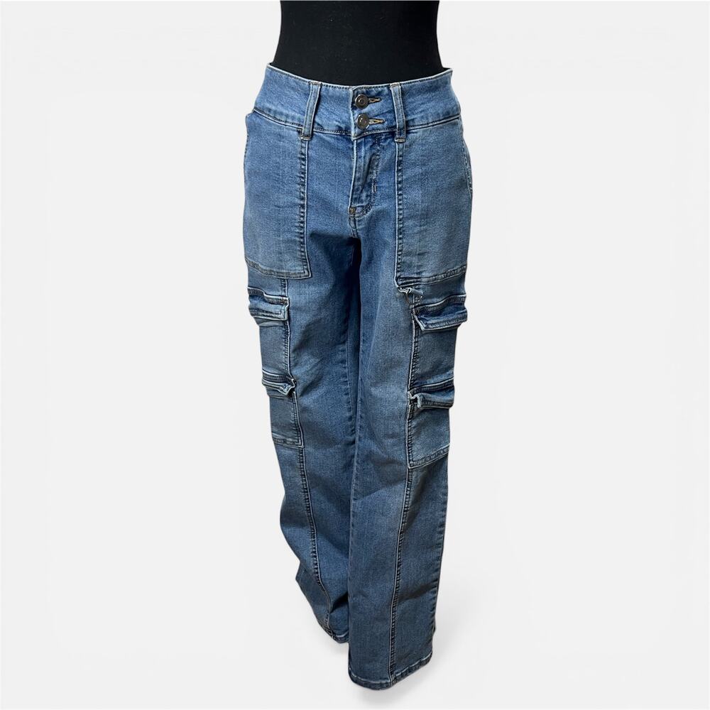Celebrity Pink High Rise Cargo Straight Leg Jeans S 7/28